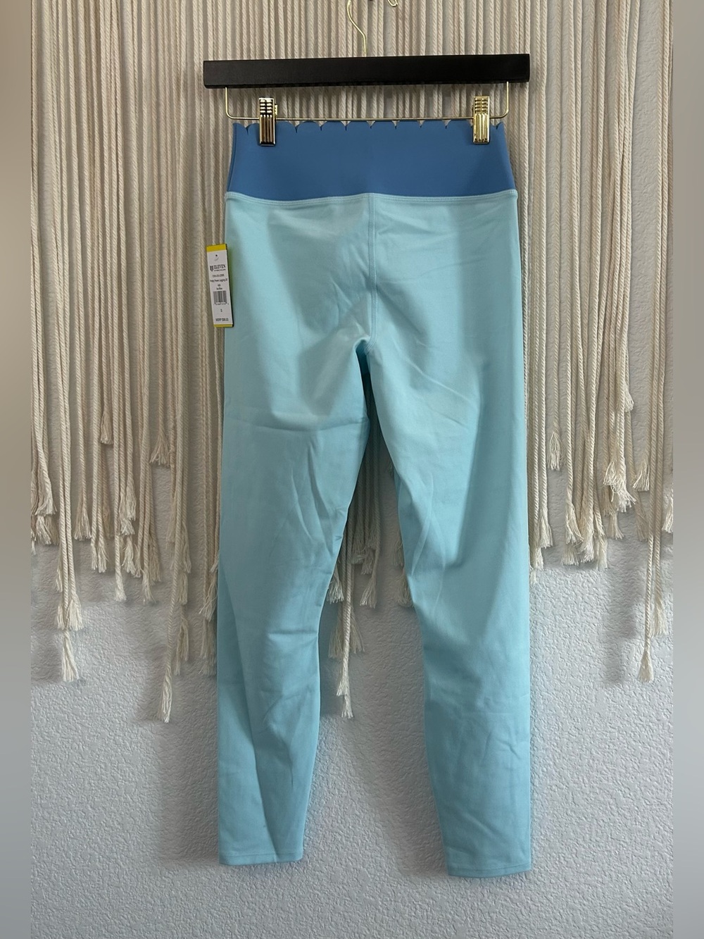 Eleven by Venus Williams Two Toned Blue Leggings with scalloped waistband SZ S - Picture 13 of 16
